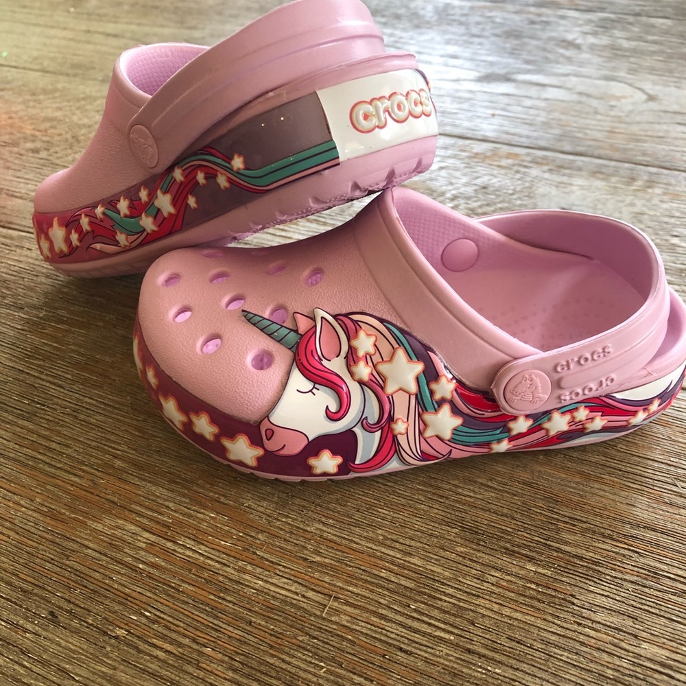 Unicorn light-up Crocs - NEW